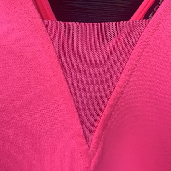 Express Neon Pink Fit & Flare Tank Top - Picture 6 of 7